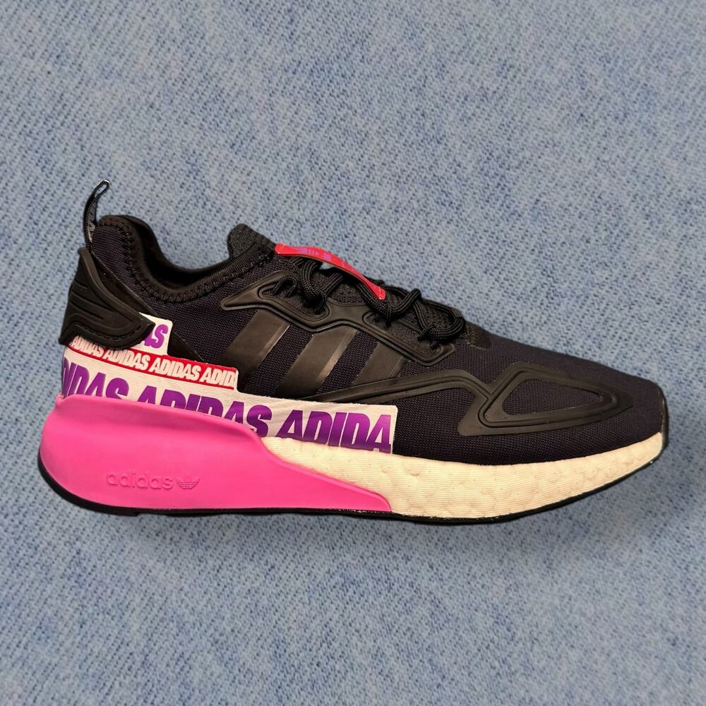 Adidas ZX 2K Boost Black Pink Sneakers - Women’s Size 7.5 - Picture 2 of 7